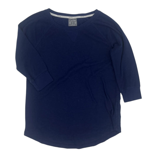 Top 3/4 Sleeve By Calvin Klein Performance In Navy, Size:L