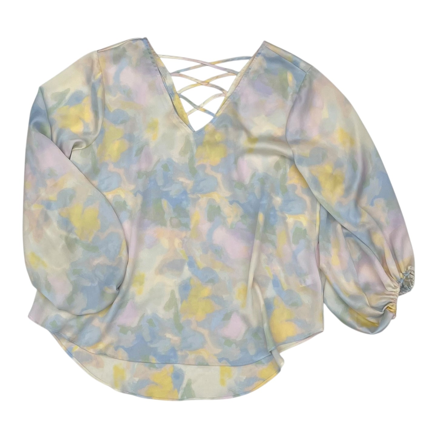 Blouse Ls By Cato In Tie Dye Print, Size:L