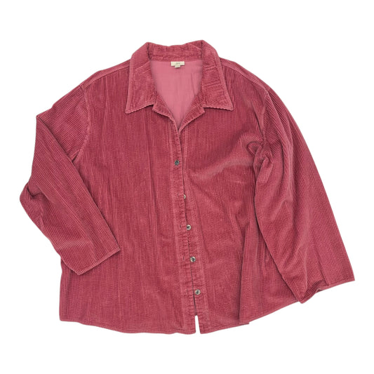 Jacket Shirt By J. Jill In Pink, Size:4X