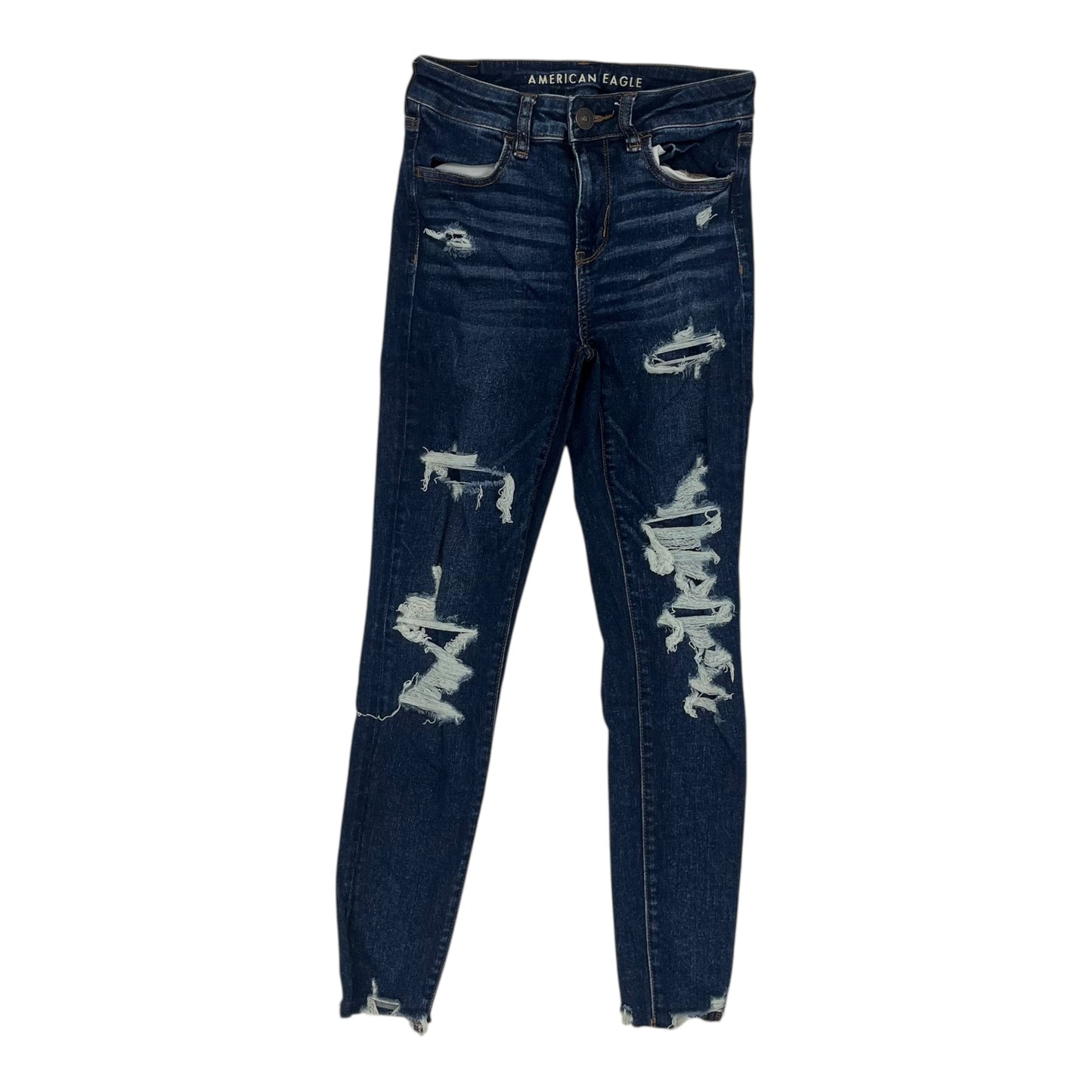 Jeans Skinny By American Eagle In Blue Denim, Size:4