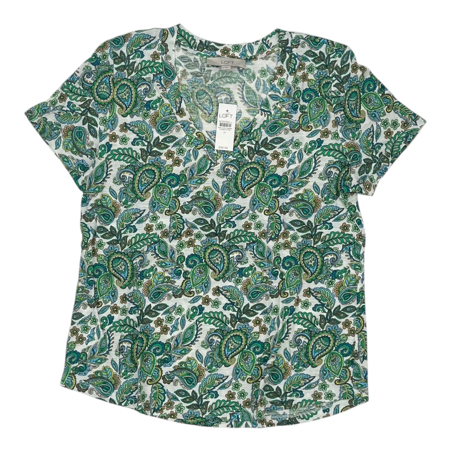 Top Ss By Loft In Green & White, Size:M