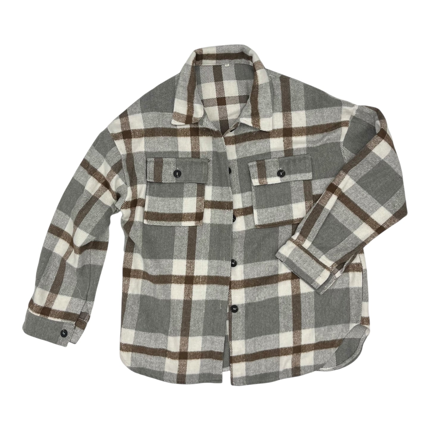 Jacket Shirt By Clothes Mentor In Plaid Pattern, Size:Xl