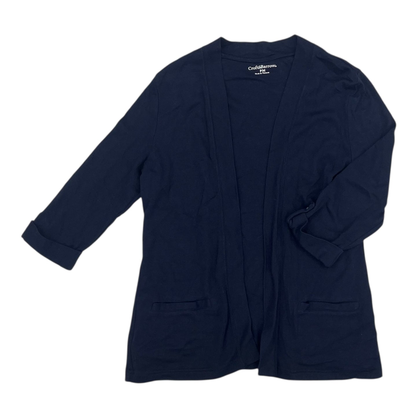 Cardigan By Croft And Barrow In Navy, Size:Mp