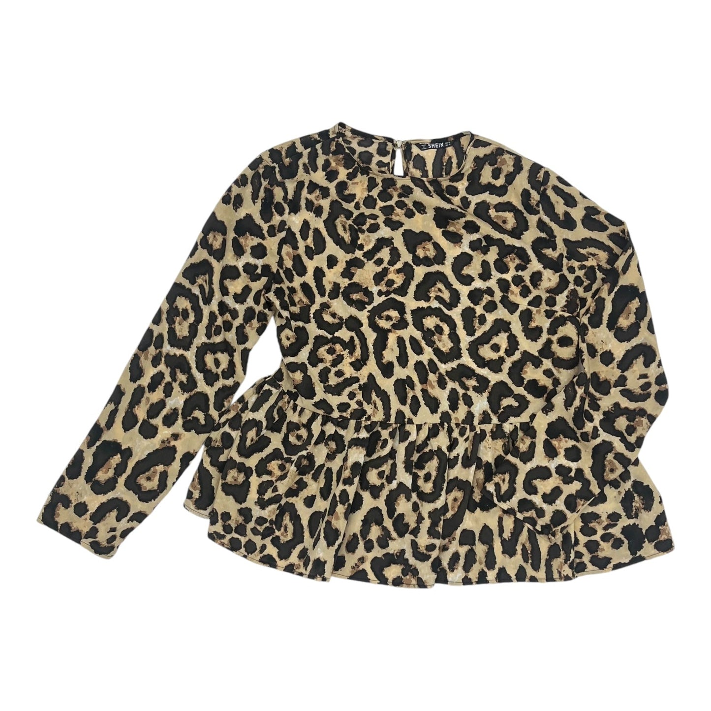 Blouse Ls By Shein In Animal Print, Size:Xl