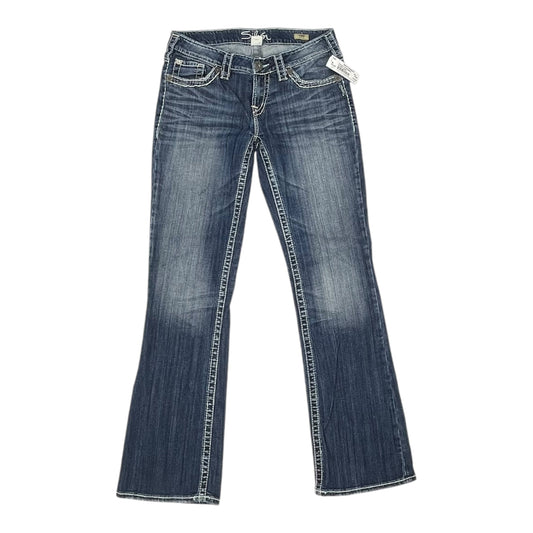 Jeans Boot Cut By Silver In Blue Denim, Size:8