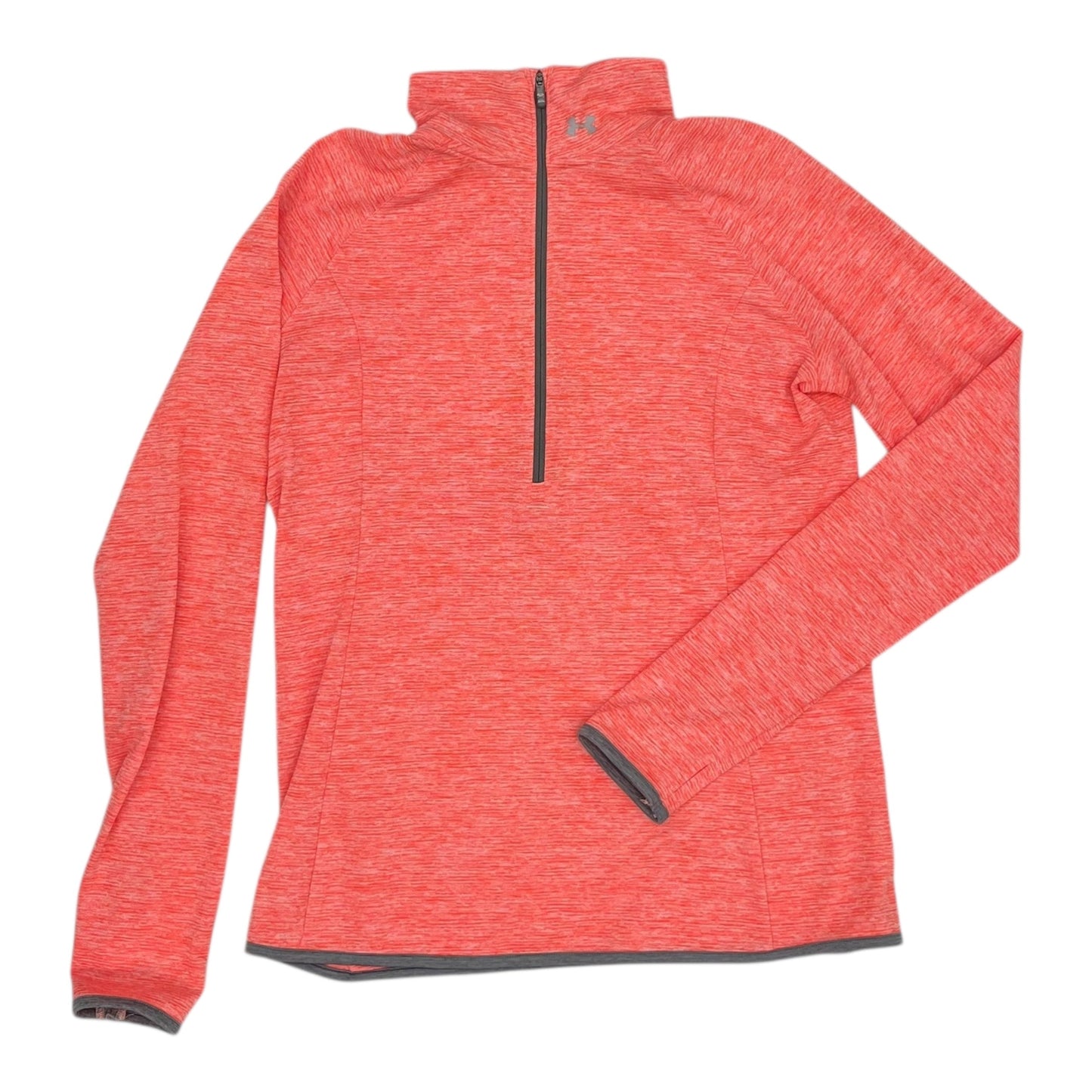 Athletic Top Ls Collar By Under Armour In Orange, Size:M