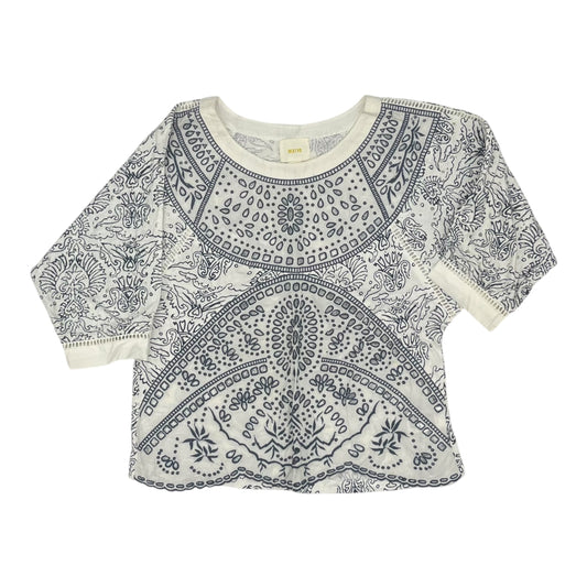 Blouse Ss By Maeve In Blue & White, Size:S