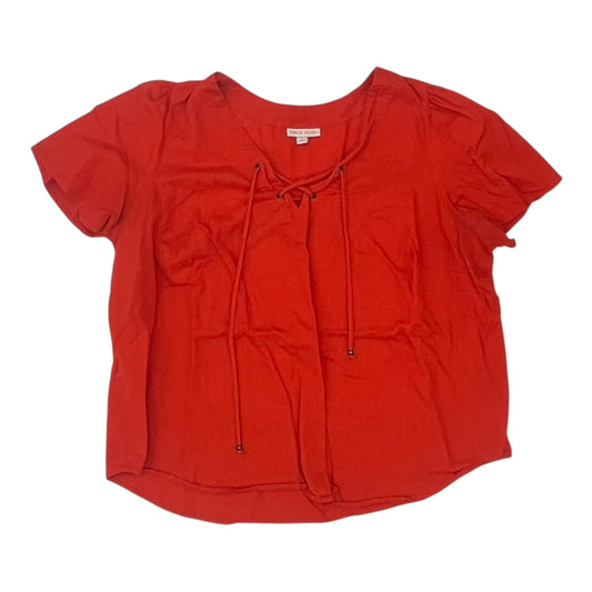 Blouse Ss By Knox Rose In Orange, Size:Xxl