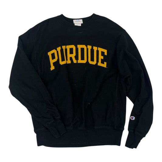 ATHLETIC SWEATSHIRT CREWNECK by CHAMPION In BLACK, Size: M