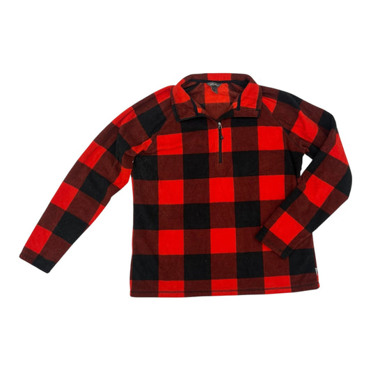 Sweatshirt Collar By Eddie Bauer In Black & Red, Size:L