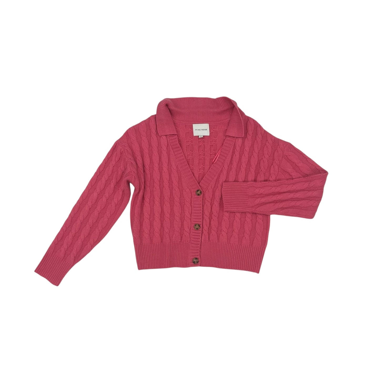 Sweater Cardigan By Pink Rose In Pink, Size:M