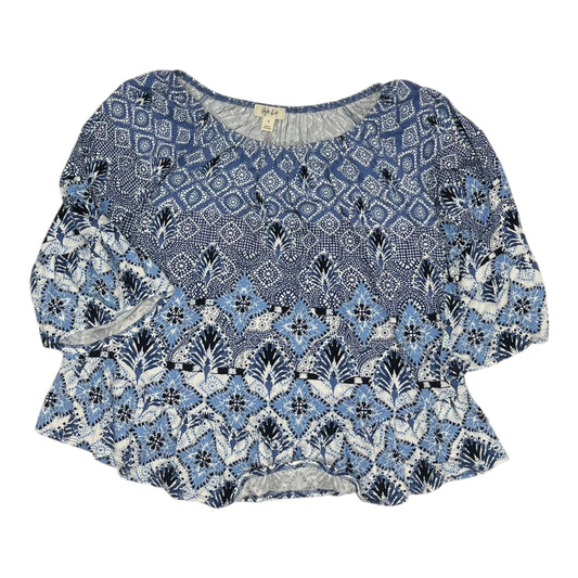 Top 3/4 Sleeve By Style And Company In Blue, Size:S