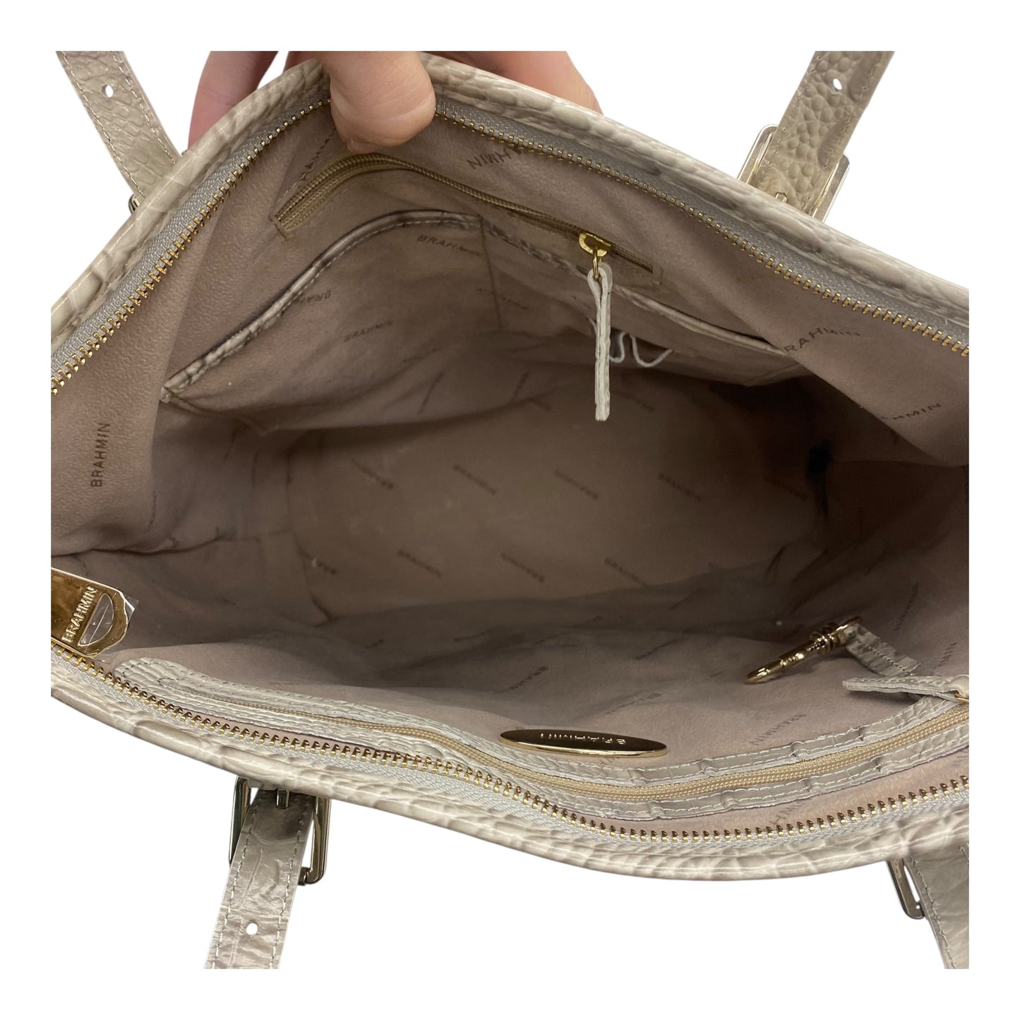 Handbag Designer By Brahmin In Tan, Size:Large