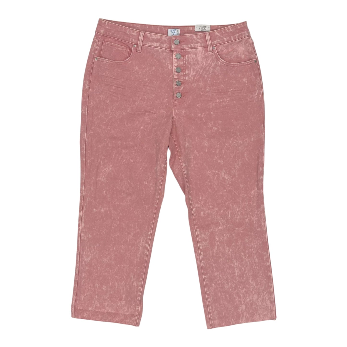 Jeans Wide Leg By Time And Tru In Pink Denim, Size:16