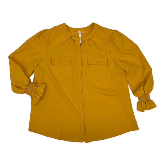 YELLOW TOP LS by NY COLLECTION Size:1X