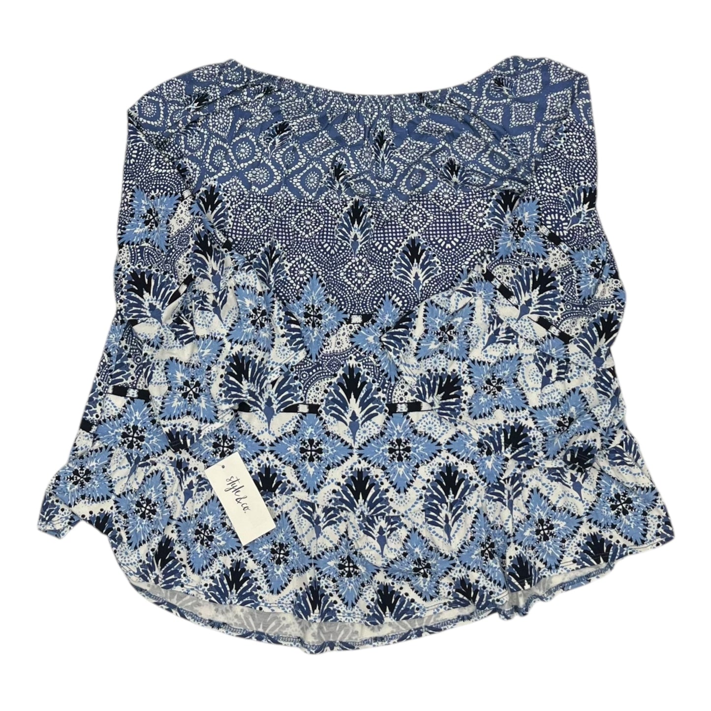 Top 3/4 Sleeve By Style And Company In Blue, Size:S