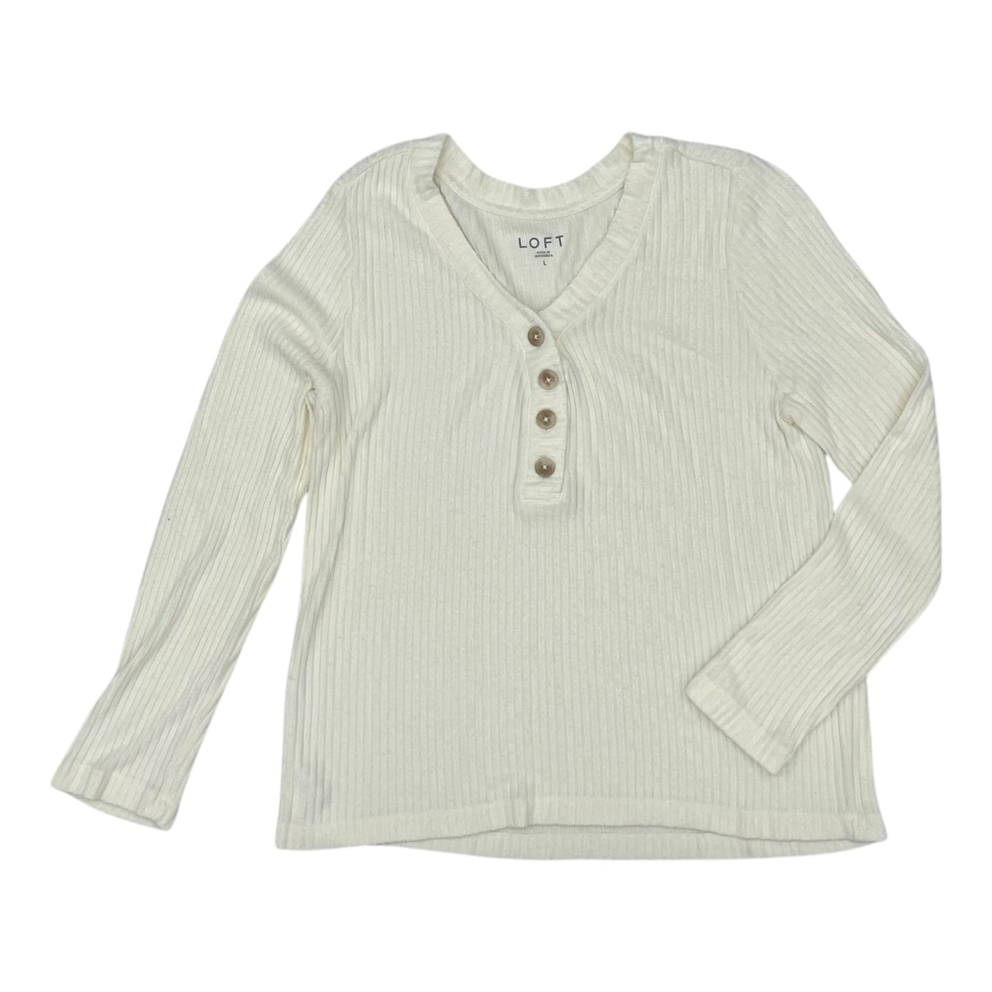 Top Ls By Loft In Cream, Size:L