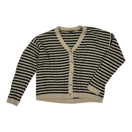 Sweater Cardigan By Clothes Mentor In Black & Tan, Size:L