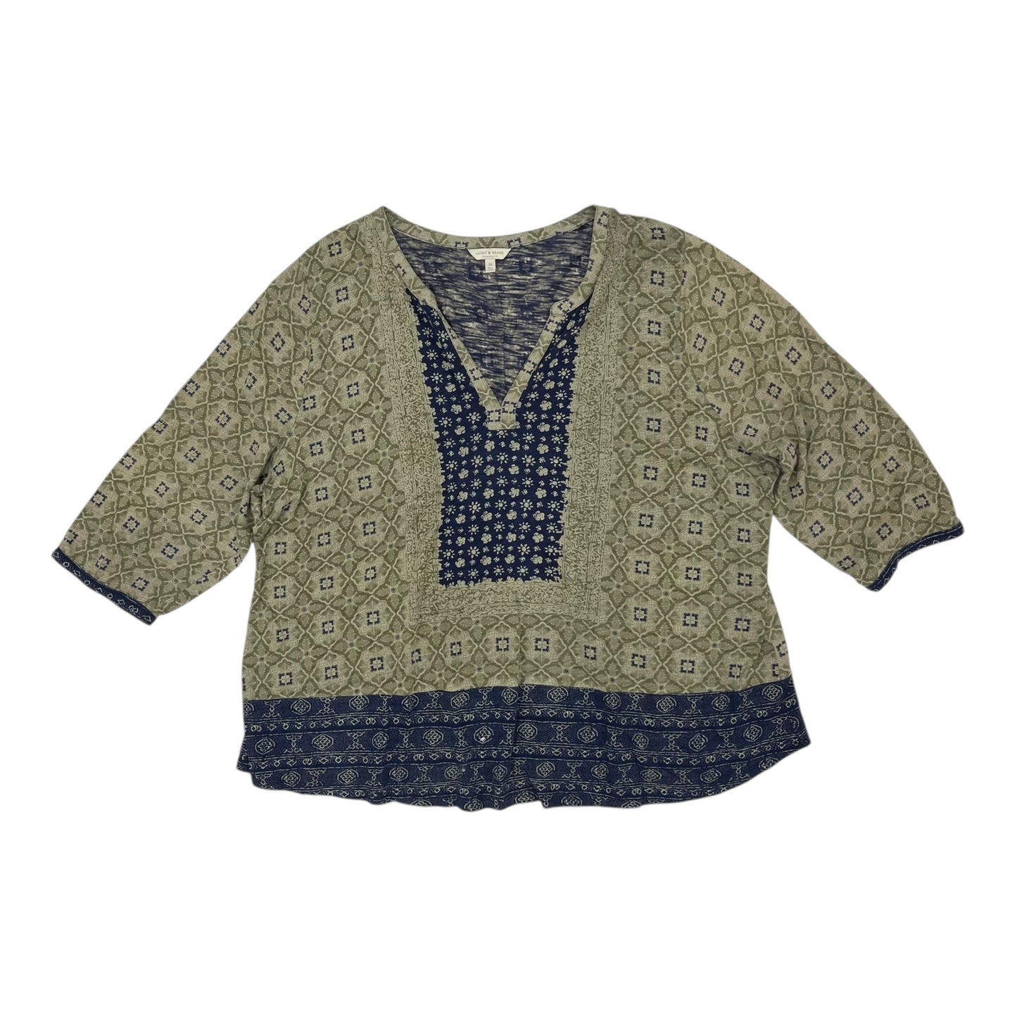 Top Ls By Lucky Brand In Green, Size:3X