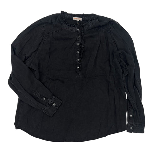 Blouse Ls By Knox Rose In Black, Size:Xxl