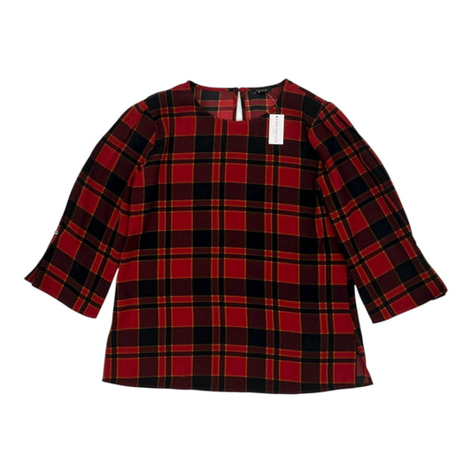Blouse 3/4 Sleeve By Ann Taylor In Black & Red, Size:S