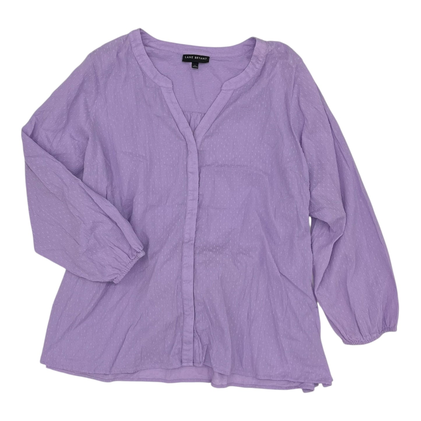 Blouse Ls By Lane Bryant In Purple, Size:4X