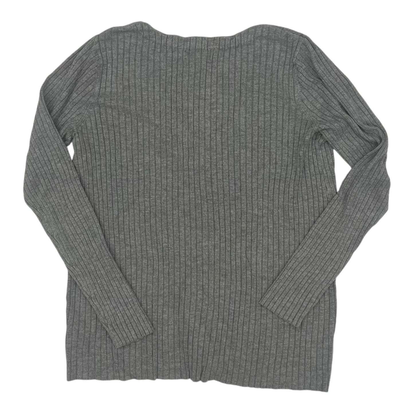 Sweater Cardigan By Liz Claiborne In Grey, Size:M