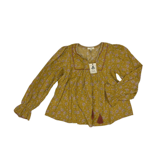 Blouse Ls By Easel In Yellow, Size:S