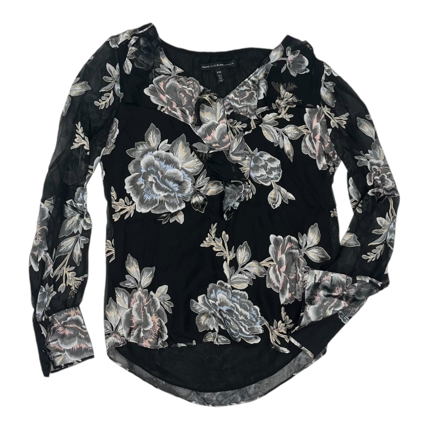 Blouse Ls By White House Black Market In Black, Size:Xxs