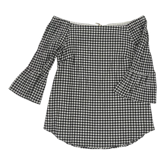 Top 3/4 Sleeve By White House Black Market In Black & White, Size:S