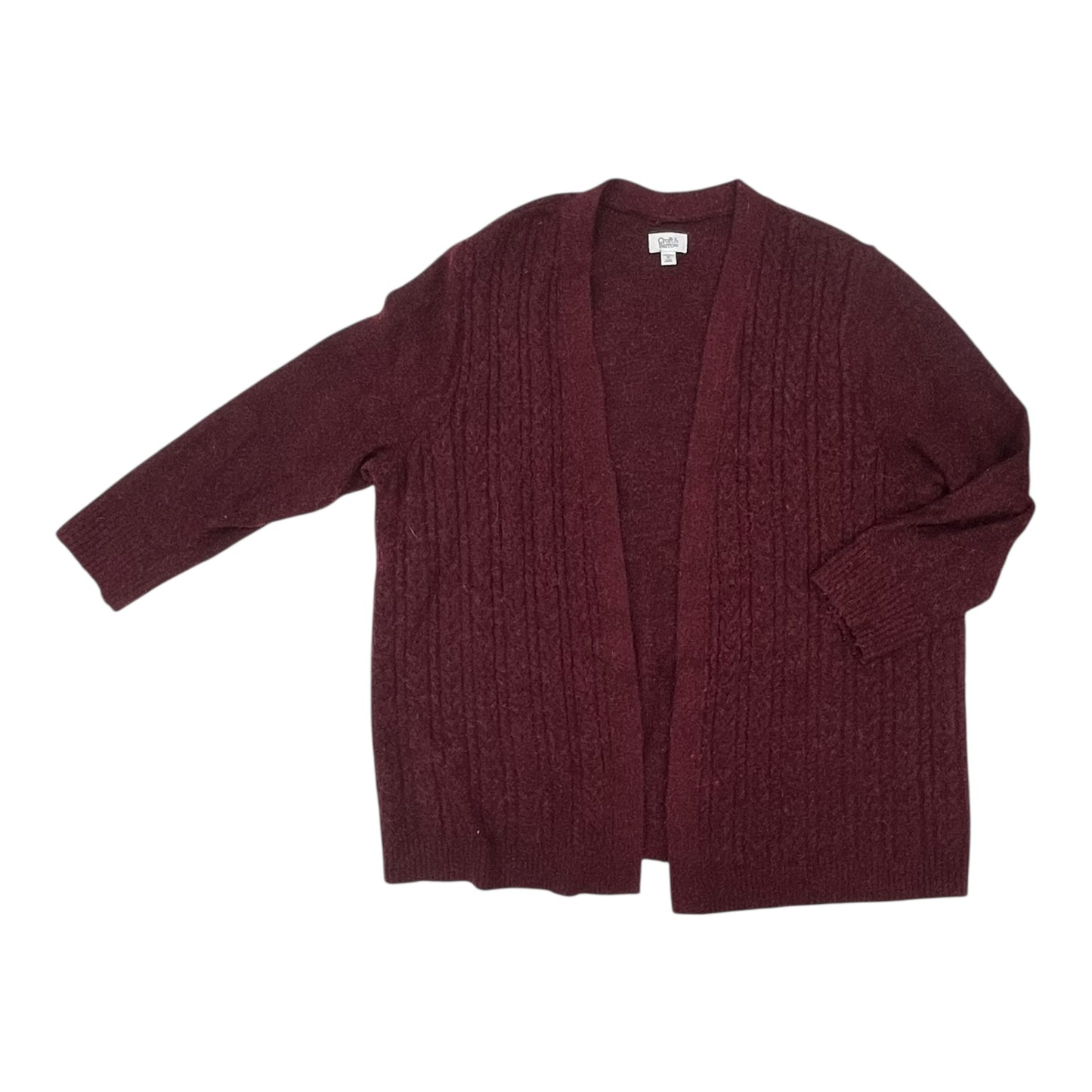 Sweater Cardigan By Croft And Barrow In Red, Size:3X