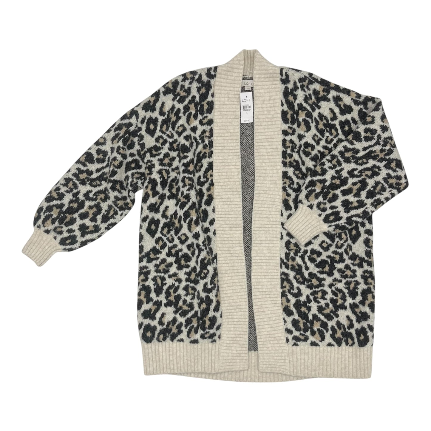 Sweater Cardigan By Loft In Animal Print, Size:S