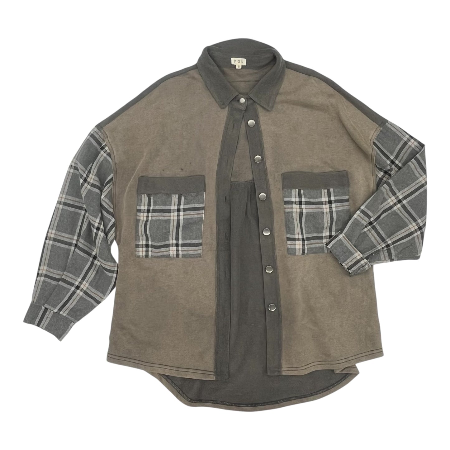 Jacket Shirt By Pol In Green, Size:S