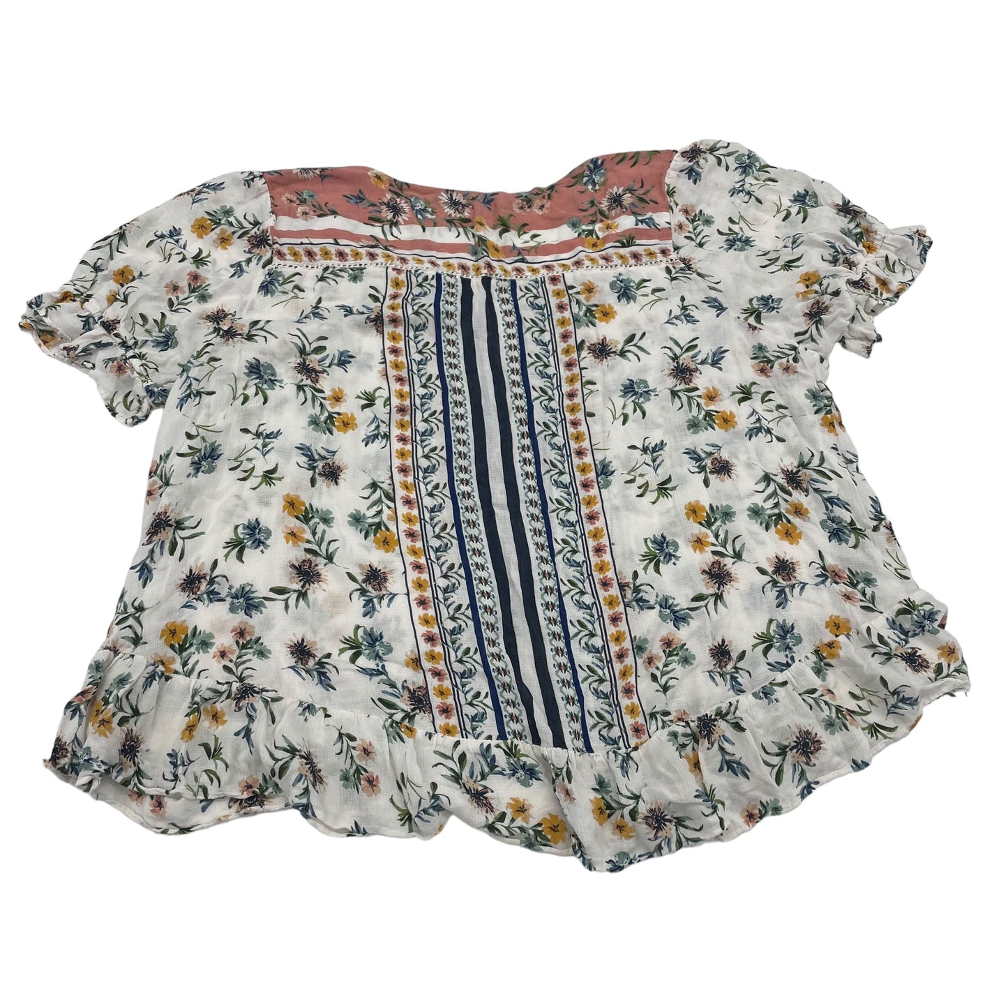 FLORAL PRINT TOP SS by LUCKY BRAND Size:3X