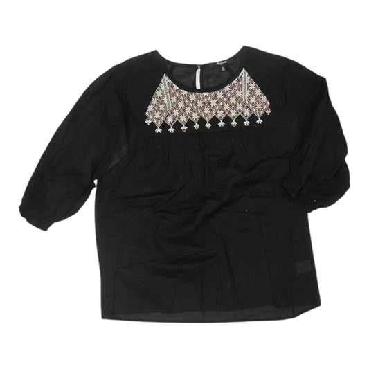 Top 3/4 Sleeve By Madewell In Black, Size:Xs