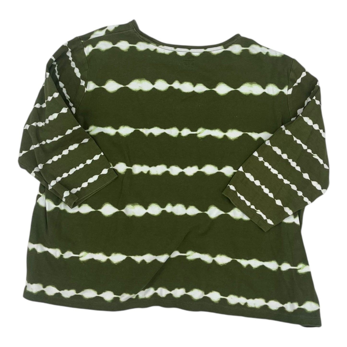 Top 3/4 Sleeve By Kim Rogers In Green, Size:1X