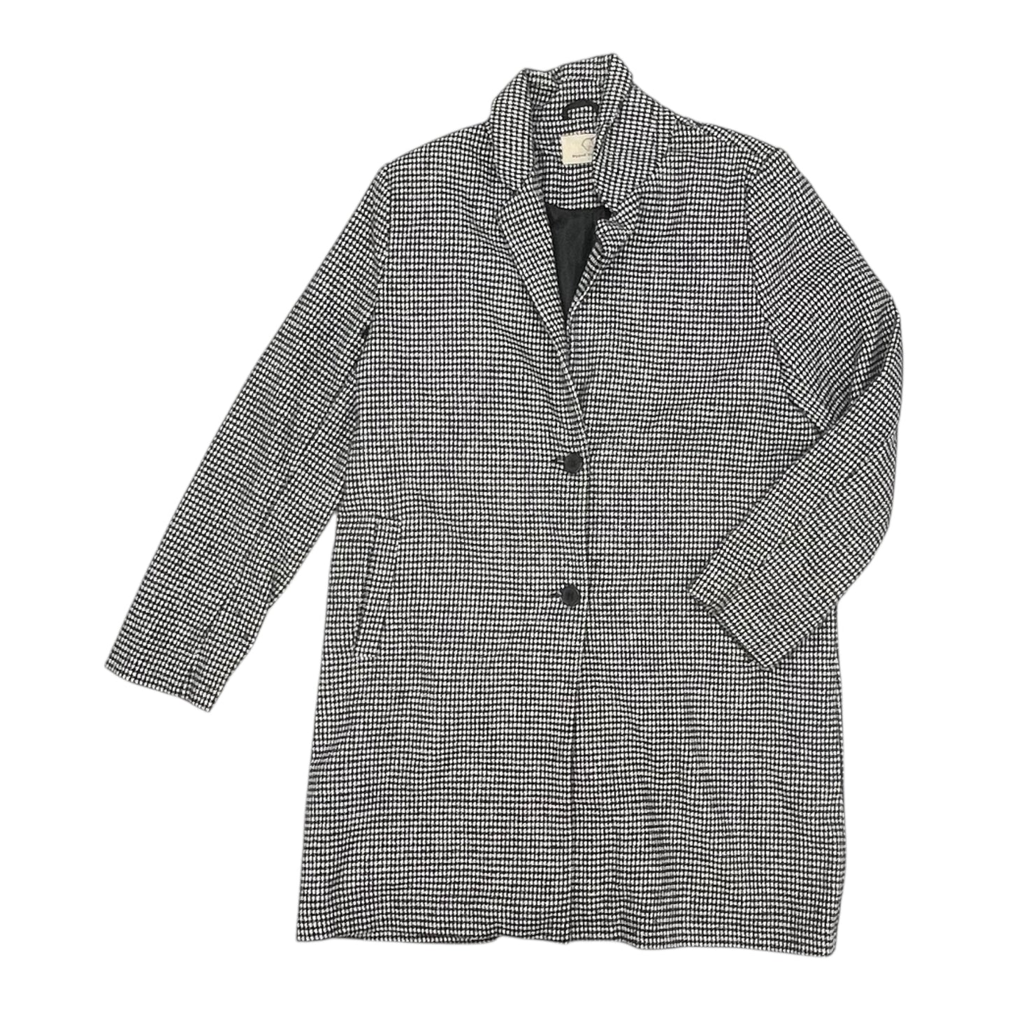 Coat Peacoat By Clothes Mentor In Black & Cream, Size:L