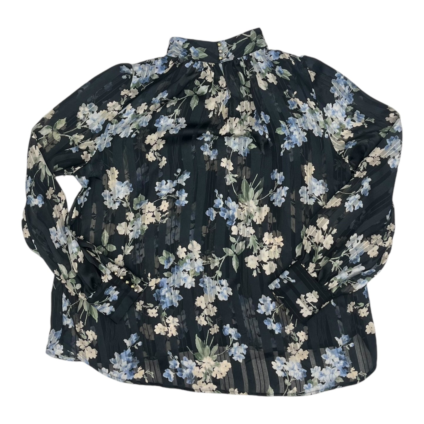 Blouse Ls By H&M In Navy, Size:M