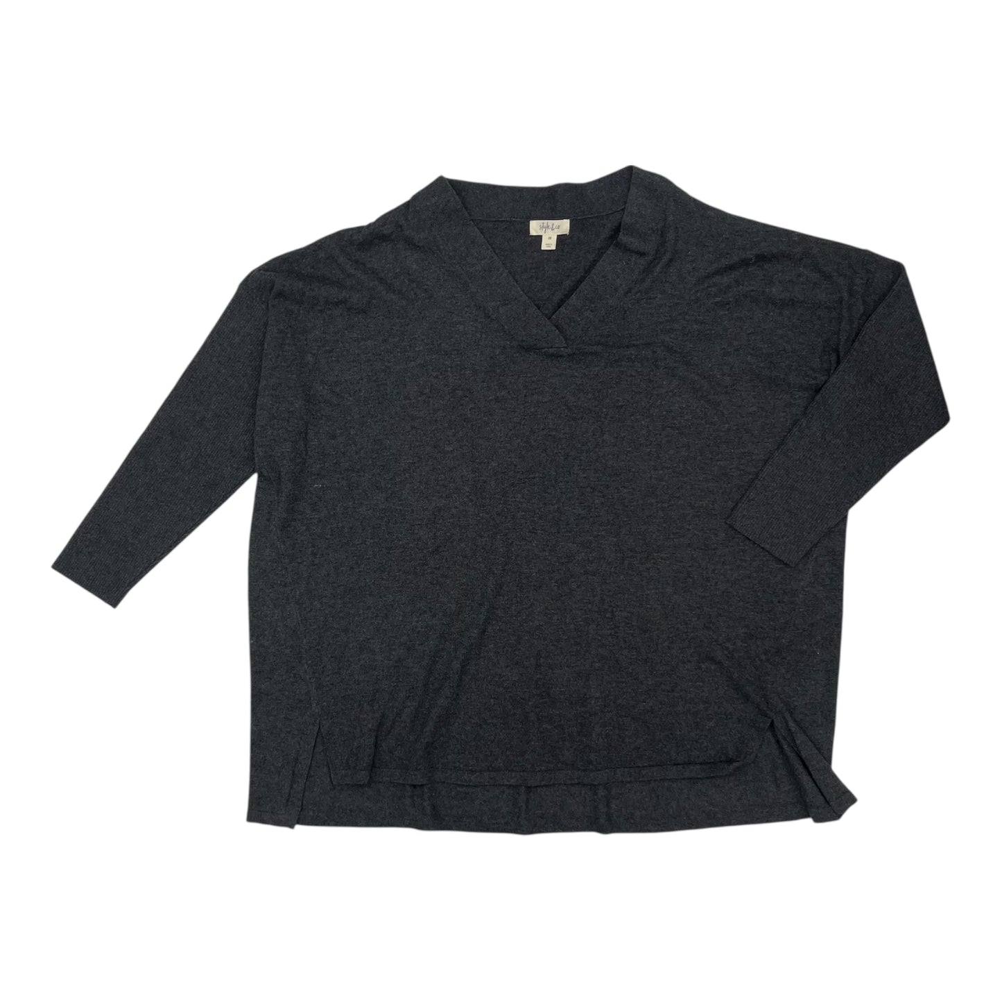 Sweater By Style And Company In Grey, Size:2X