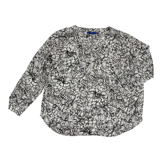 Blouse 3/4 Sleeve By Apt 9 In Grey, Size:1X