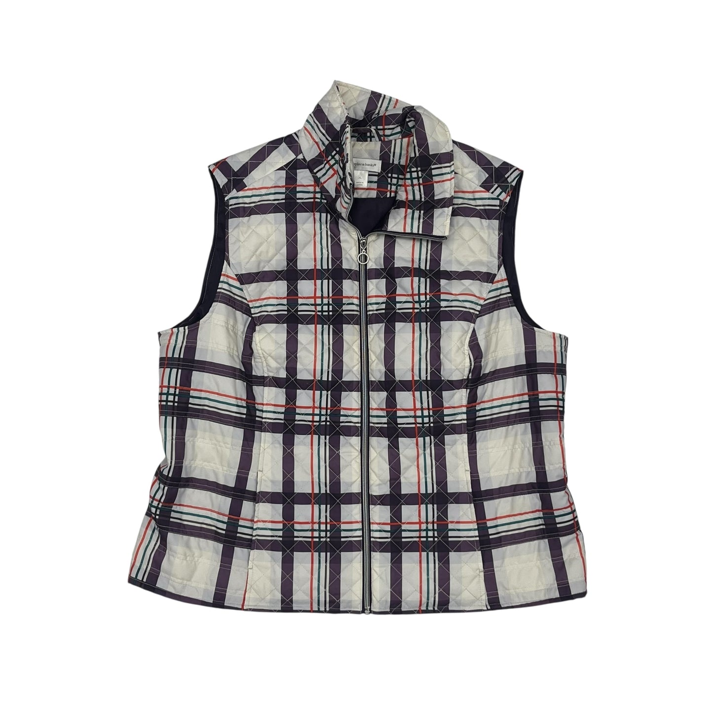 Vest Puffer & Quilted By Christopher And Banks In Plaid Pattern, Size:Xl