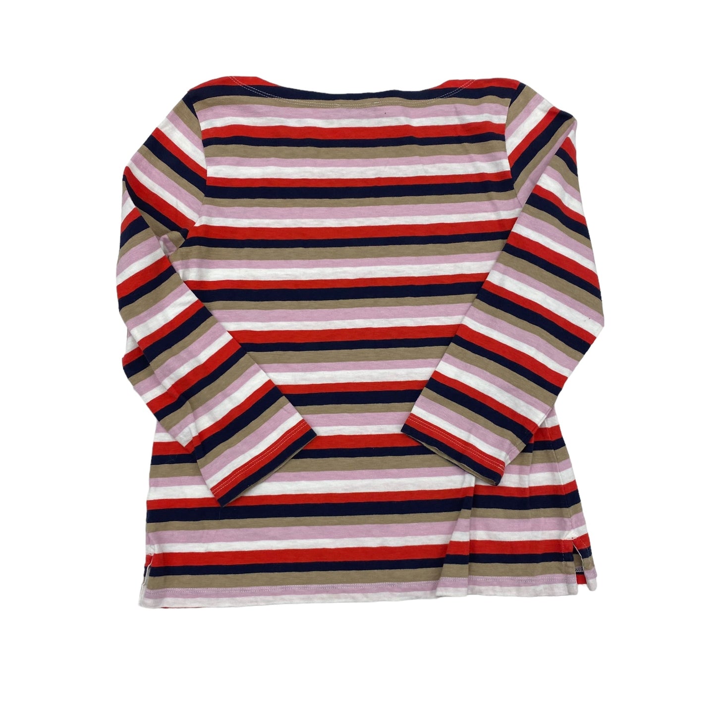 RED & TAN TOP 3/4 SLEEVE by J. CREW Size:S