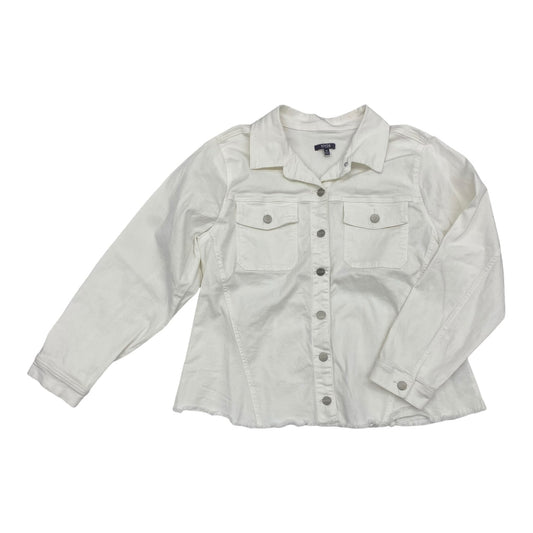 Jacket Denim By Not Your Daughters Jeans In White Denim, Size:1X