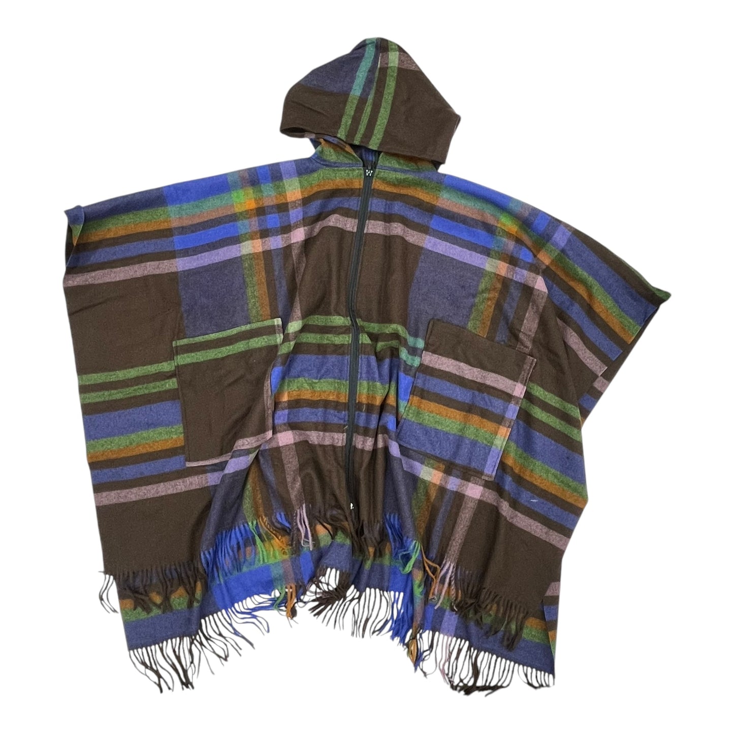 Poncho By Cato In Plaid Pattern, Size:Osfm