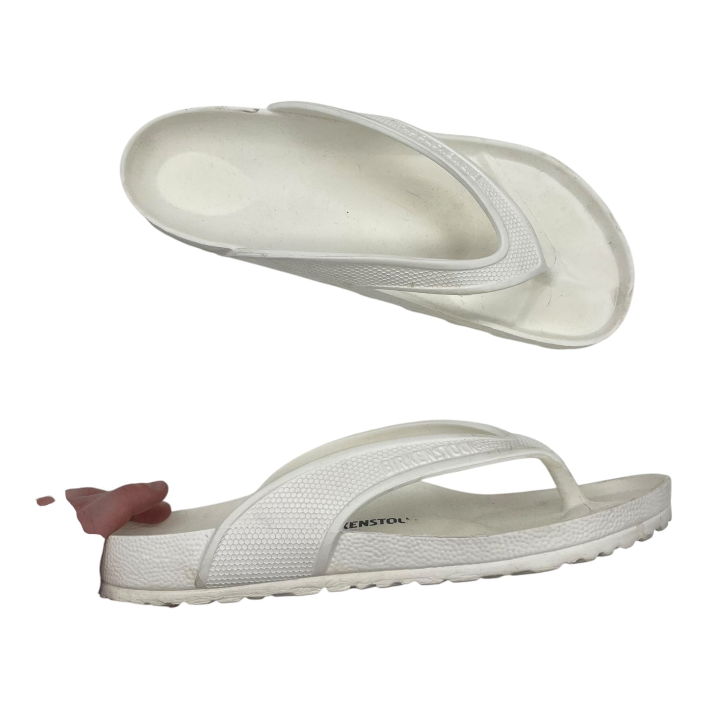 Sandals Flip Flops By Birkenstock In White, Size:10