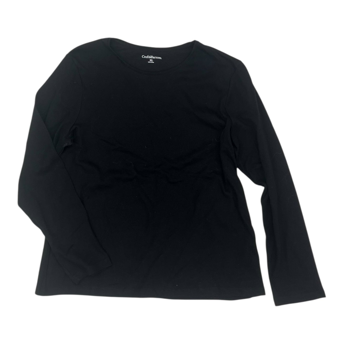Top Ls By Croft And Barrow In Black, Size:Xl