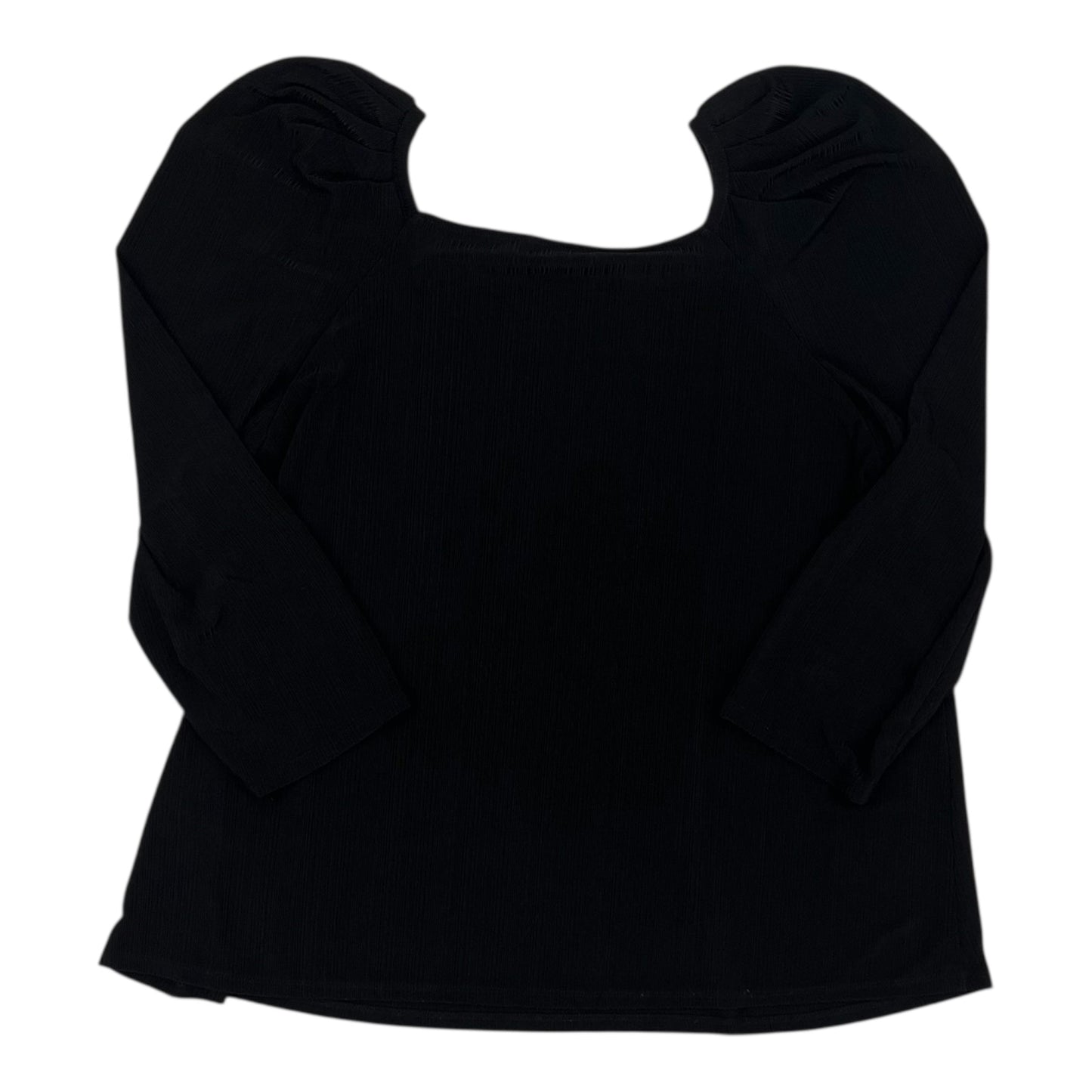 Blouse 3/4 Sleeve By Cato In Black, Size:2X