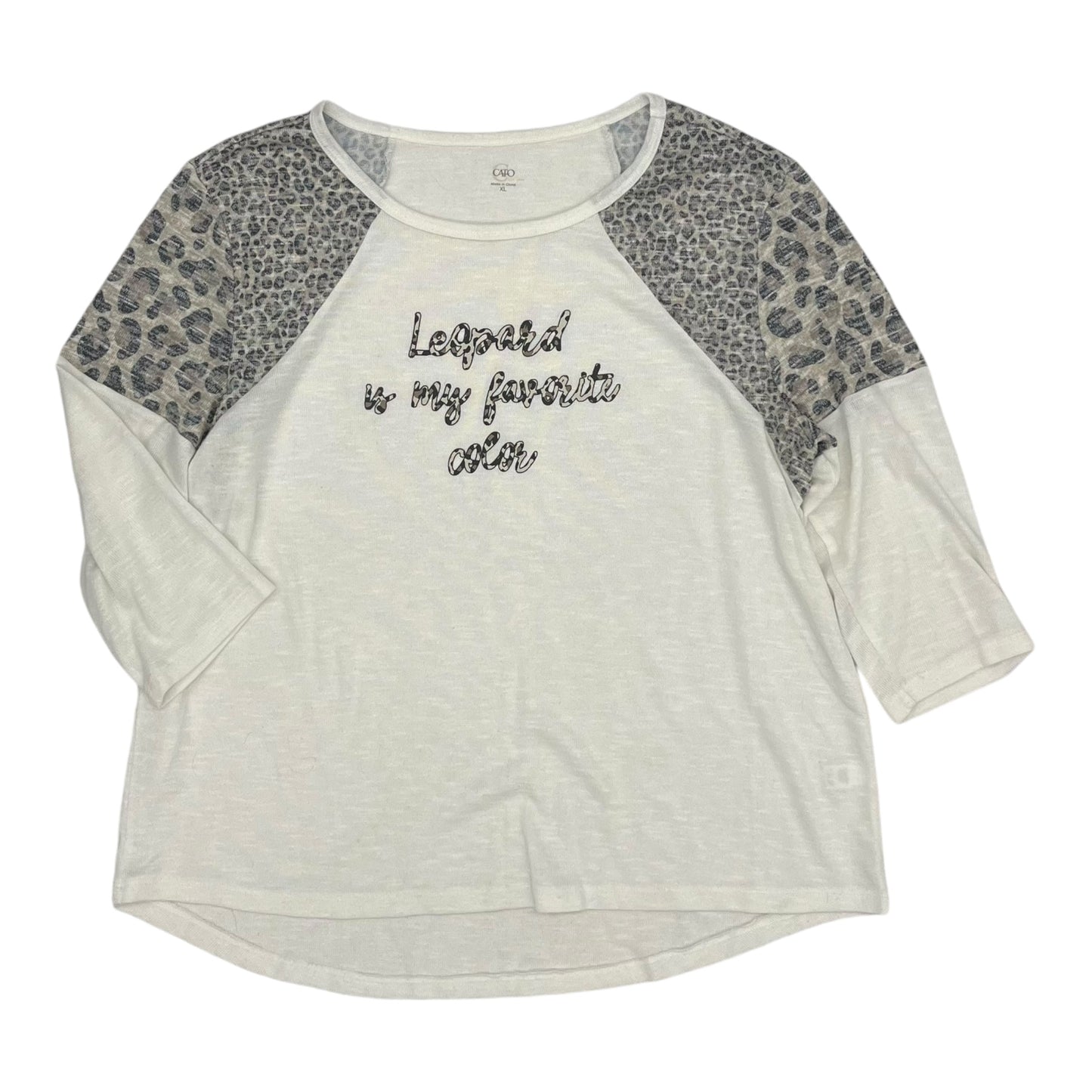 Top 3/4 Sleeve By Cato In Animal Print, Size:Xl