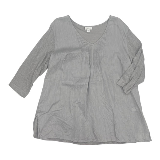 Top 3/4 Sleeve By J. Jill In Grey, Size:2X