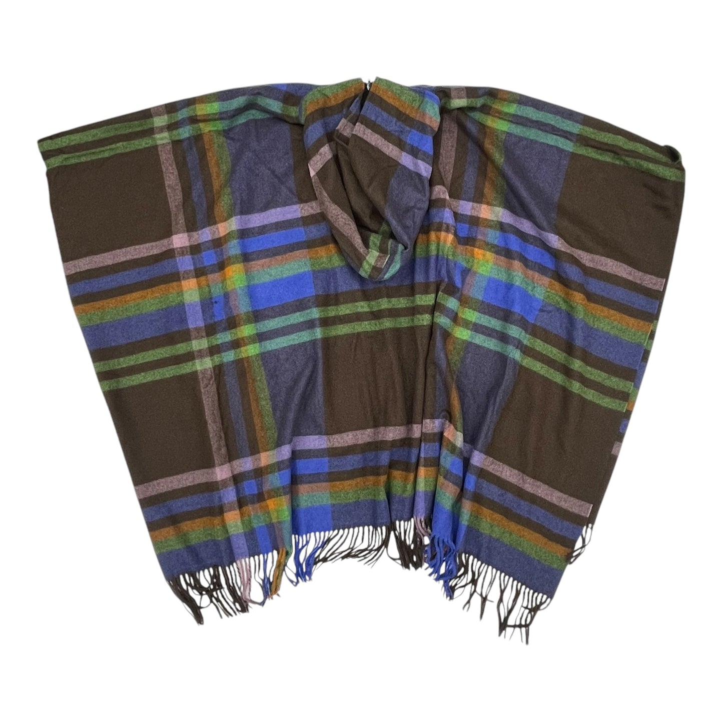 Poncho By Cato In Plaid Pattern, Size:Osfm